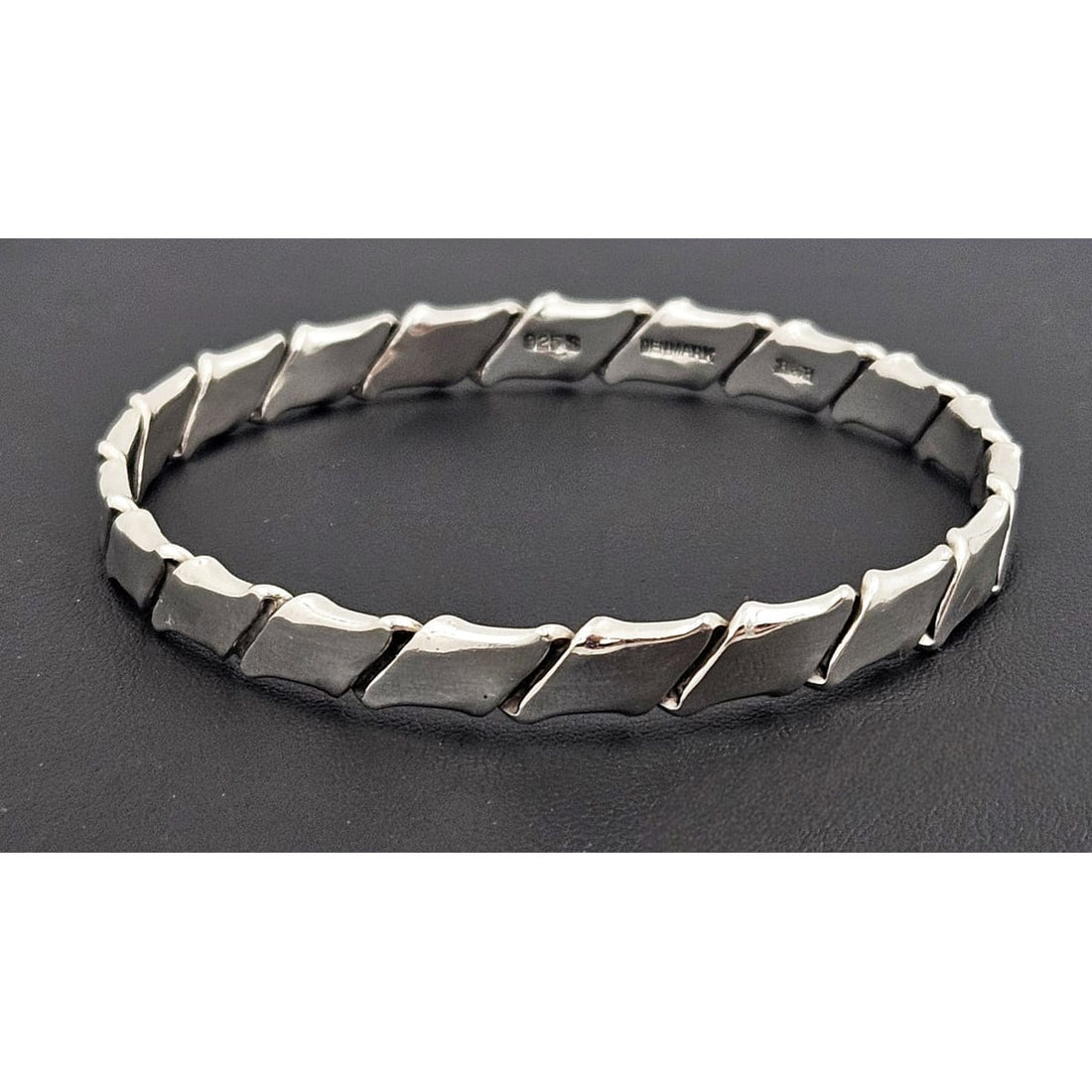 Hans Hansen Jewelry Superb Hans Hansen Denmark Sterling Modernist Faux Bamboo Bangle Bracelet