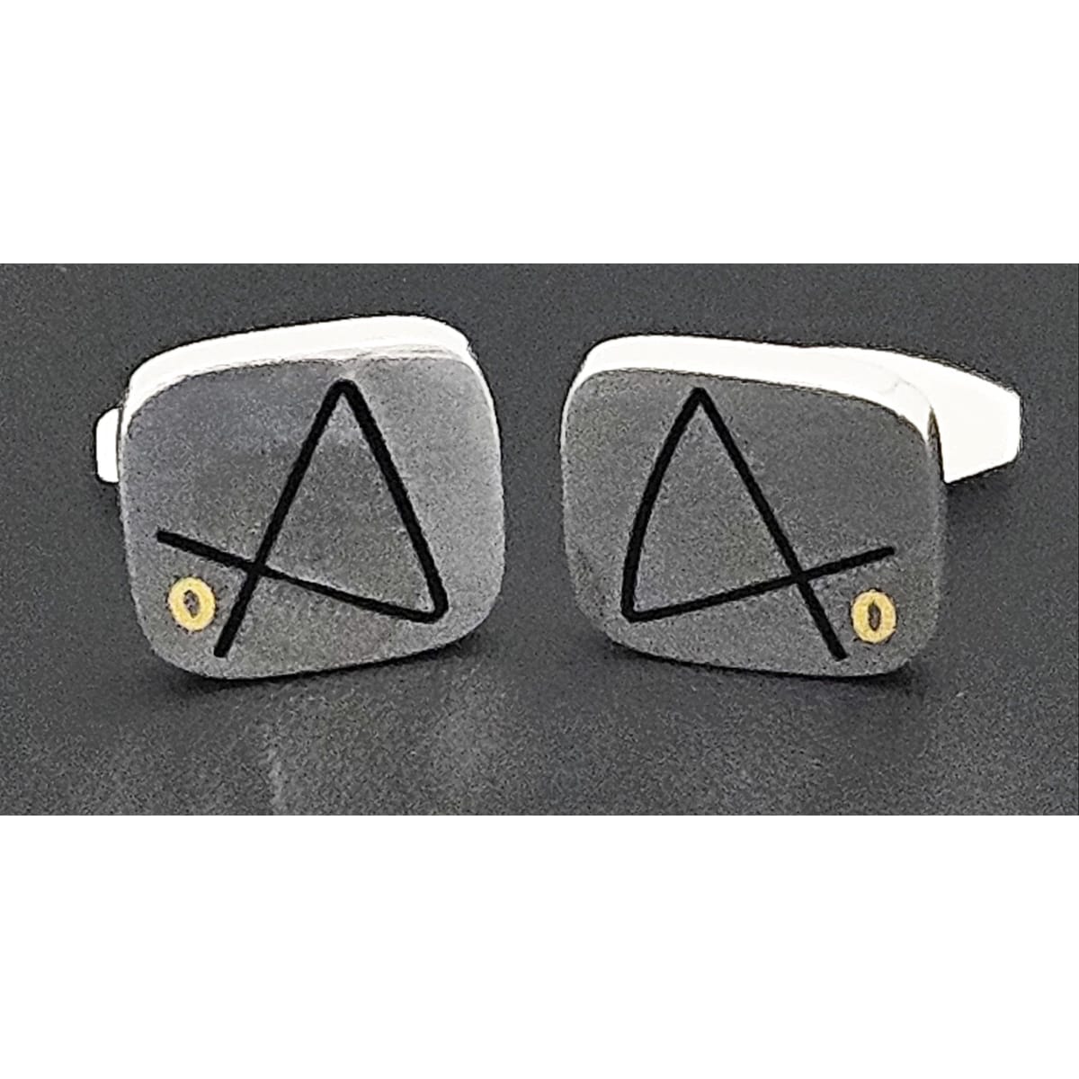 Hans Hansen Jewelry Superb Rare Hans Hansen Denmark Sterling &amp; Enamel Modernist Cufflinks