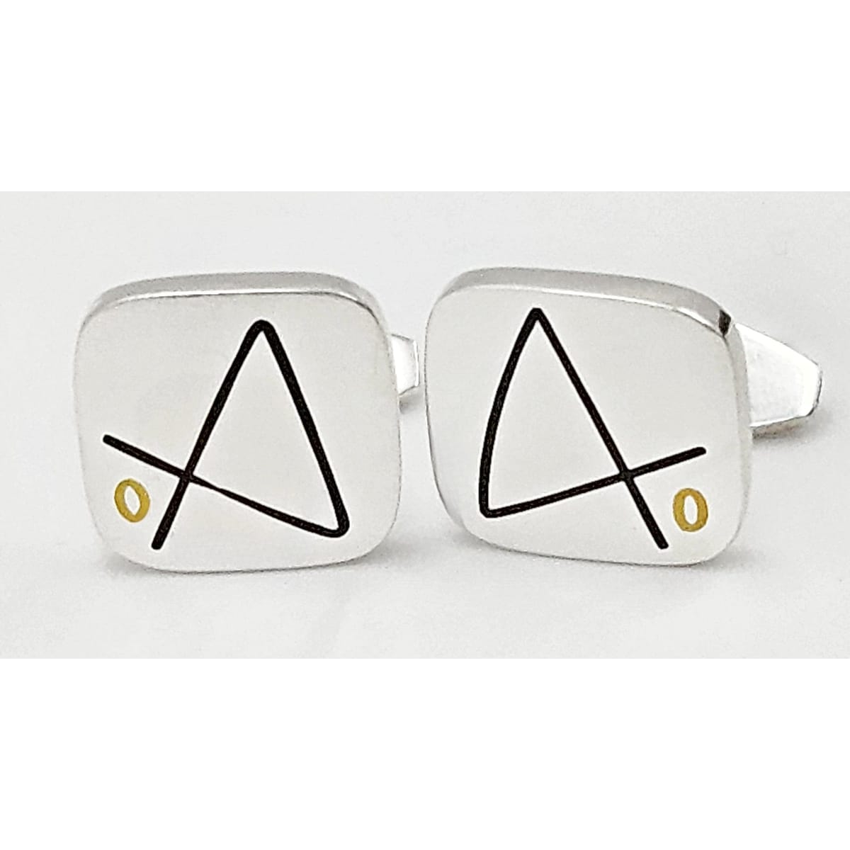 Hans Hansen Jewelry Superb Rare Hans Hansen Denmark Sterling &amp; Enamel Modernist Cufflinks