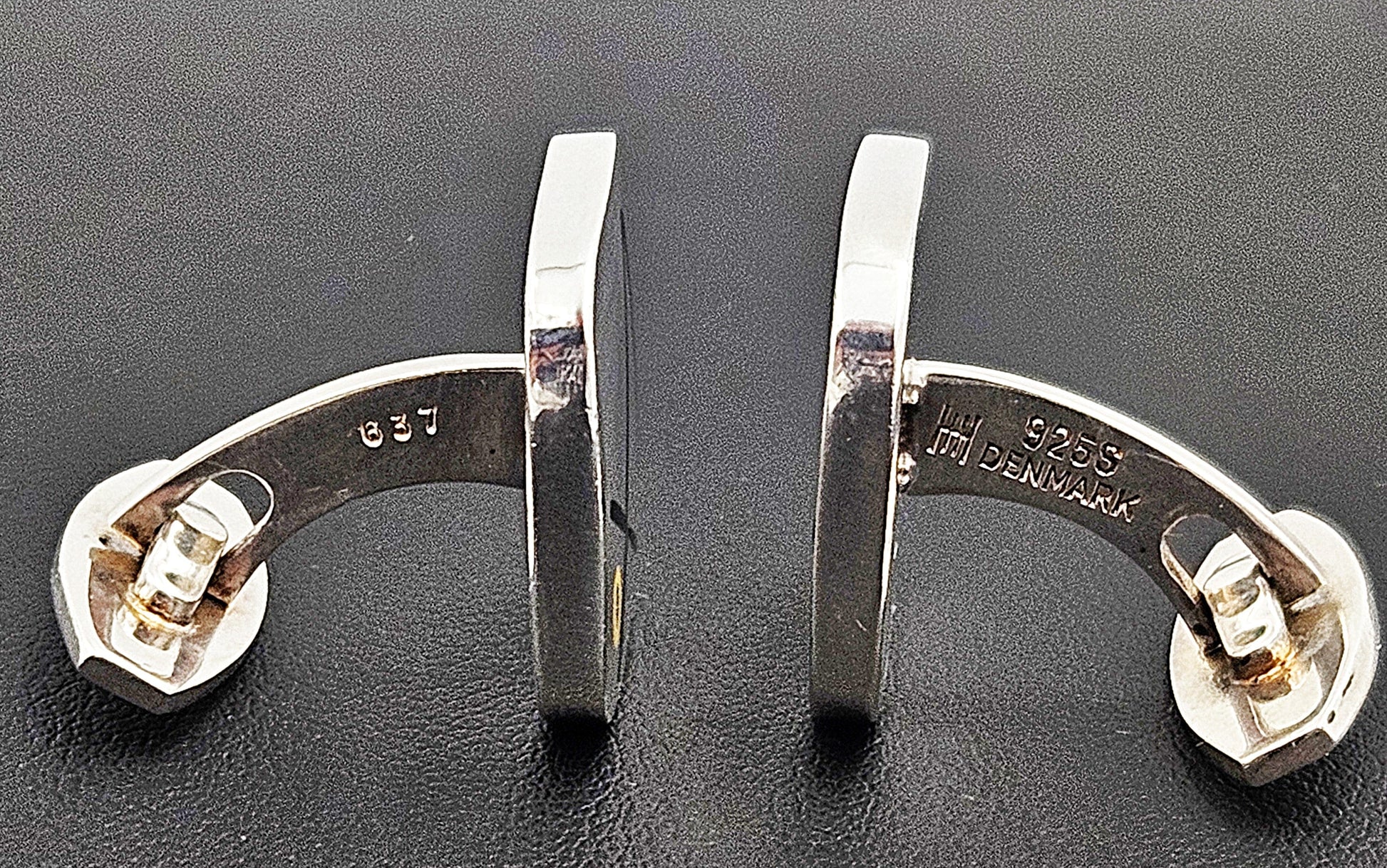 Hans Hansen Jewelry Superb Rare Hans Hansen Denmark Sterling & Enamel Modernist Cufflinks
