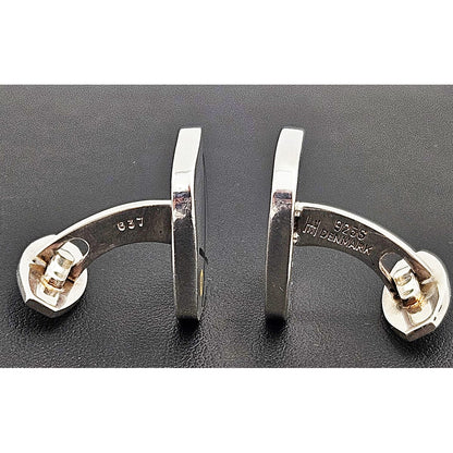 Hans Hansen Jewelry Superb Rare Hans Hansen Denmark Sterling &amp; Enamel Modernist Cufflinks