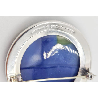 Hans Myhre Jewelry RARE Norway Hans Myhre Sterling Acrylic Brooch Pendant Necklace 1950&