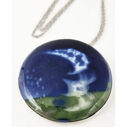 Hans Myhre Jewelry RARE Norway Hans Myhre Sterling Acrylic Brooch Pendant Necklace 1950&