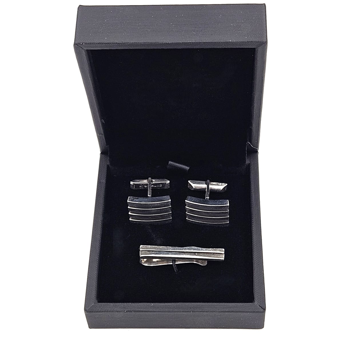 Harold Fithian Jewelry Rare Superb Harold Fithian Sterling Modernist Tie Clip &amp; Cufflinks Circa 50/60s