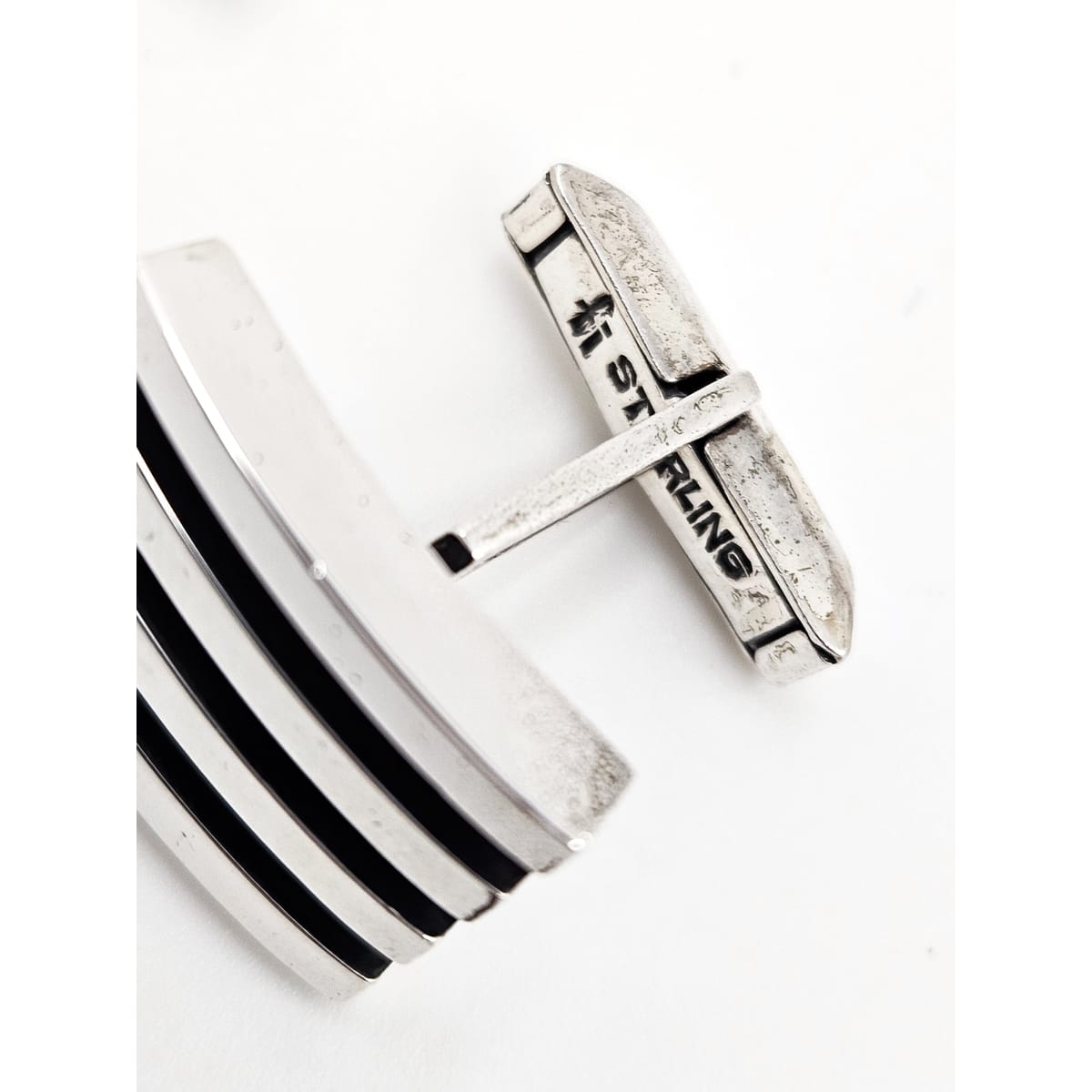 Harold Fithian Jewelry Rare Superb Harold Fithian Sterling Modernist Tie Clip &amp; Cufflinks Circa 50/60s