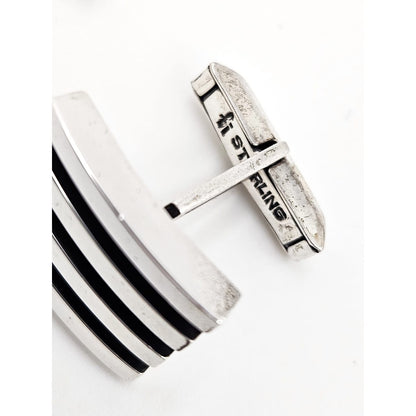 Harold Fithian Jewelry Rare Superb Harold Fithian Sterling Modernist Tie Clip &amp; Cufflinks Circa 50/60s