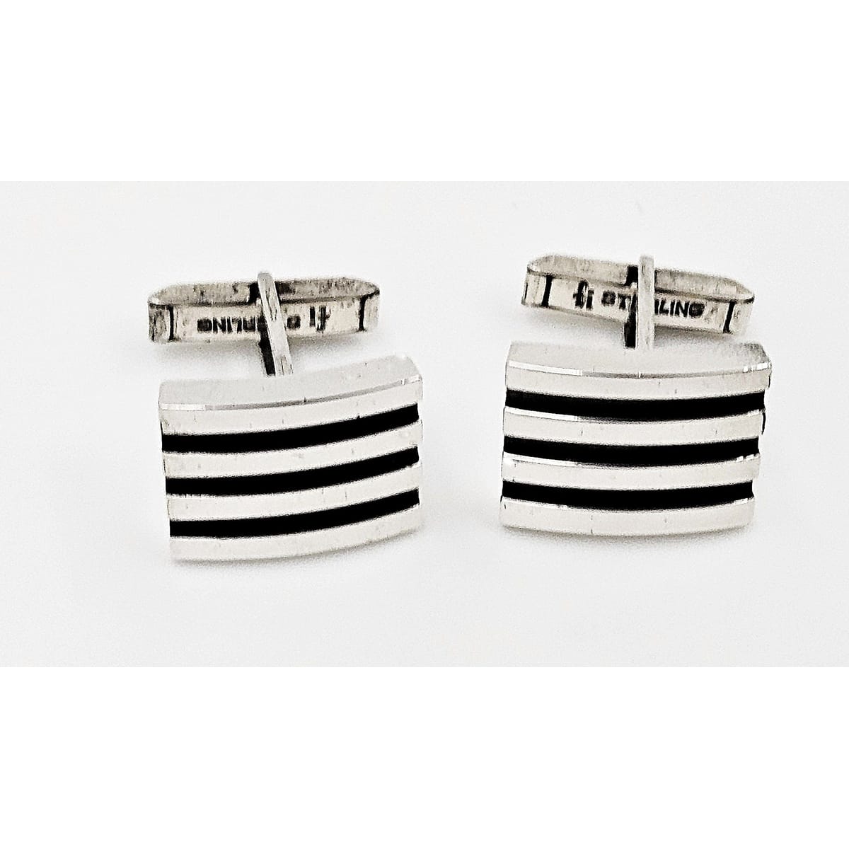 Harold Fithian Jewelry Rare Superb Harold Fithian Sterling Modernist Tie Clip &amp; Cufflinks Circa 50/60s