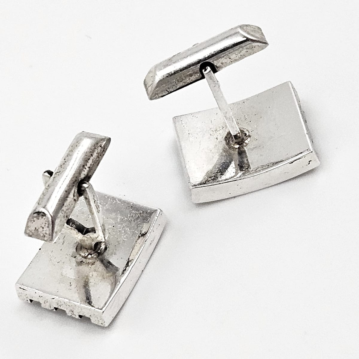 Harold Fithian Jewelry Rare Superb Harold Fithian Sterling Modernist Tie Clip &amp; Cufflinks Circa 50/60s