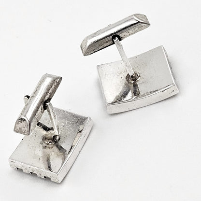 Harold Fithian Jewelry Rare Superb Harold Fithian Sterling Modernist Tie Clip &amp; Cufflinks Circa 50/60s