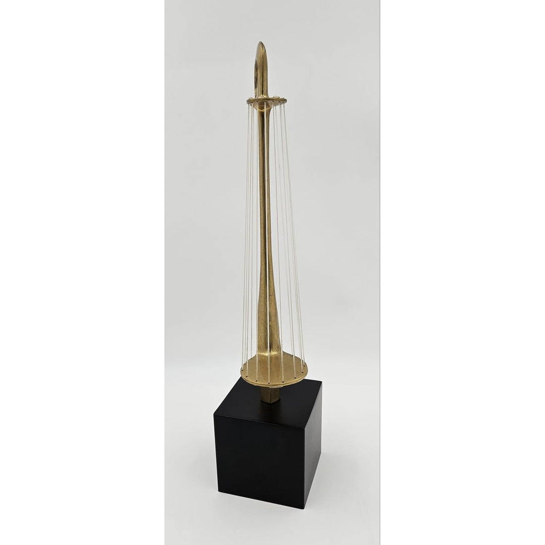 Hattakitkosol Somchal Sculpture Rare and Superb Hattakitkosol Somchal Bronze &amp; String Abstract Sculpture