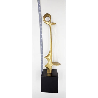 Hattakitkosol Somchal Sculpture Rare and Superb Hattakitkosol Somchal Bronze &amp; String Abstract Sculpture