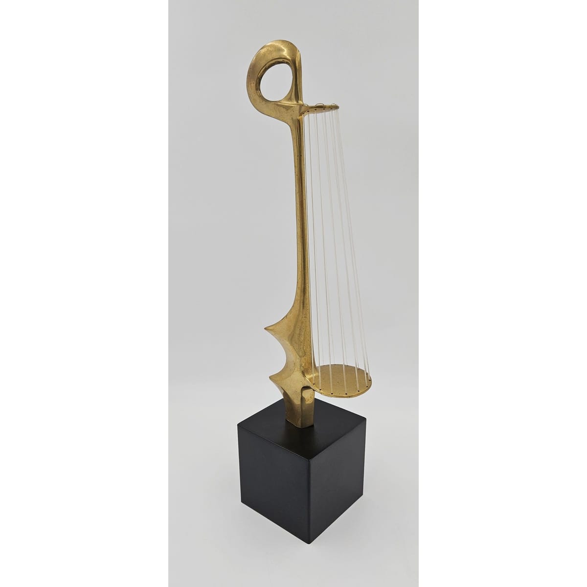 Hattakitkosol Somchal Sculpture Rare and Superb Hattakitkosol Somchal Bronze &amp; String Abstract Sculpture