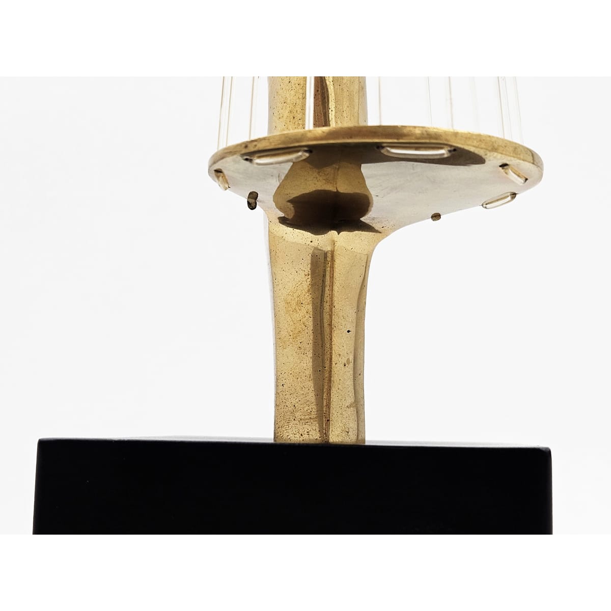 Hattakitkosol Somchal Sculpture Superb H. Somchal Bronze Abstract Modernist String Instrument Sculpture 1970s