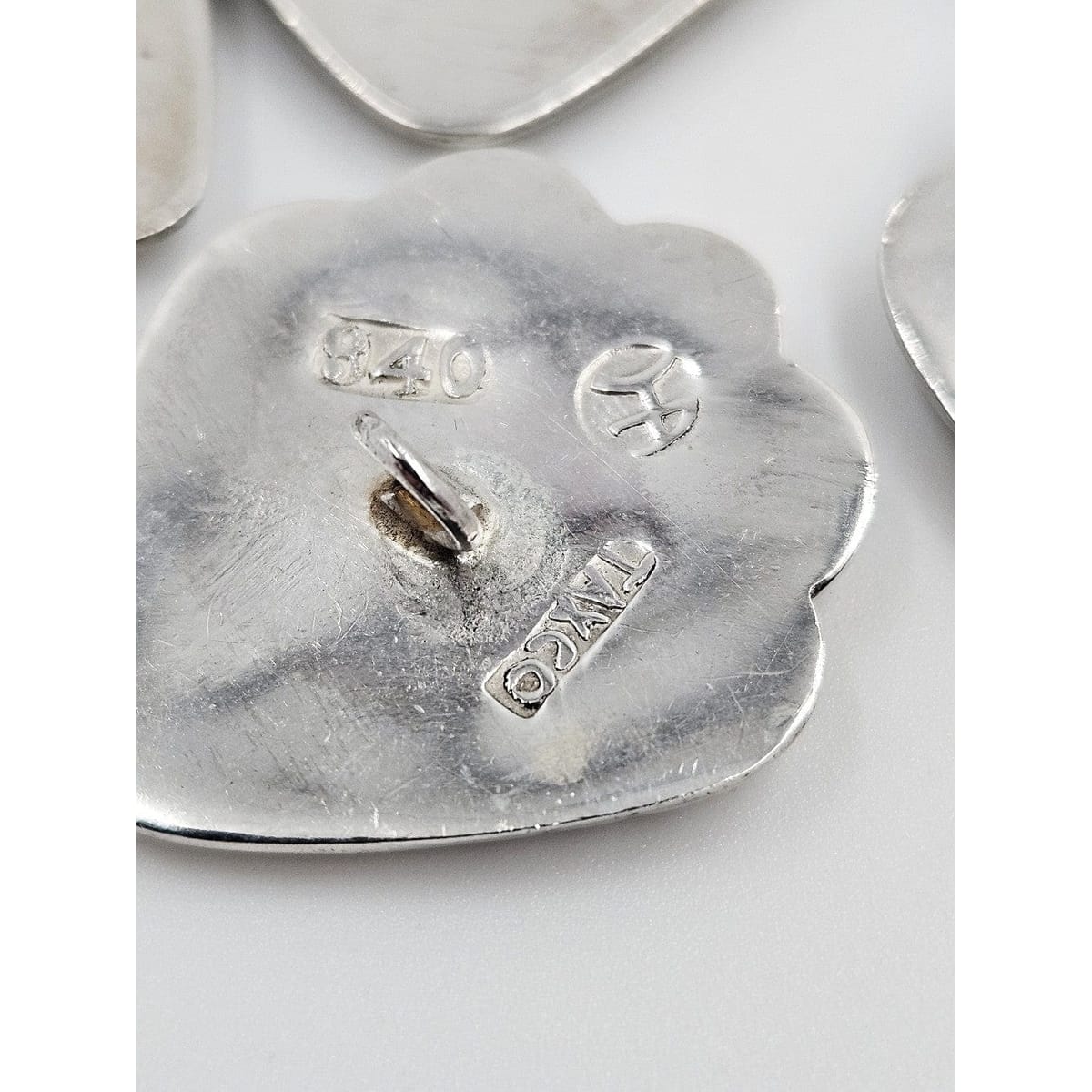 Hector Aguilar Jewelry Hector Aguilar Taxco 940 Sterling Silver Button Cover Set Circa 1940-1945
