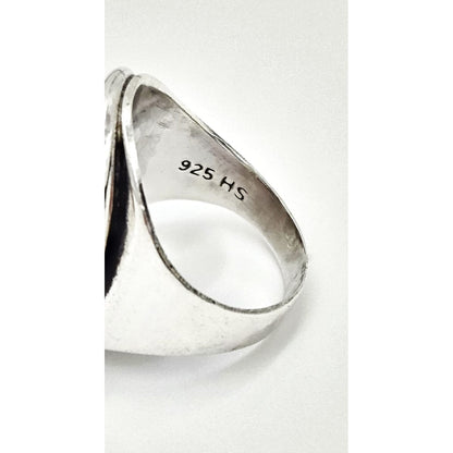 Hermann Siersbol Jewelry Danish Hermann Siersbol Modernist Sterling Rose Quartz XL Unisex Ring 1960s