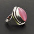 Hermann Siersbol Jewelry Danish Hermann Siersbol Modernist Sterling Rose Quartz XL Unisex Ring 1960s