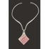 HH Sterling Jewelry HH Sterling Silver Collar Necklace With Silver And Pink Gemstone Pendant