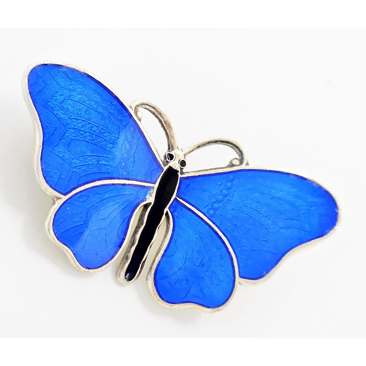 Hjortdahl Jewelry Hjortdahl Norway Sterling and Enamel Butterfly Brooch