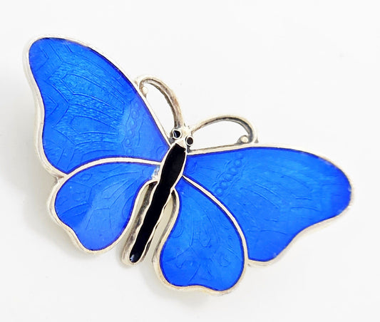 Hjortdahl Jewelry Hjortdahl Norway Sterling and Enamel Butterfly Brooch