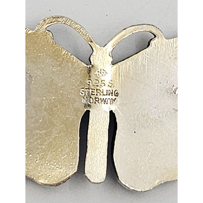Hjortdahl Jewelry Hjortdahl Norway Sterling and Enamel Butterfly Brooch