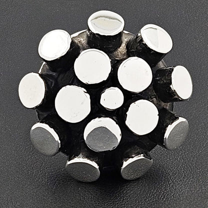 HOB Jewelry Vintage Sterling Silver Large Bold Abstract Modernist Cocktail Ring