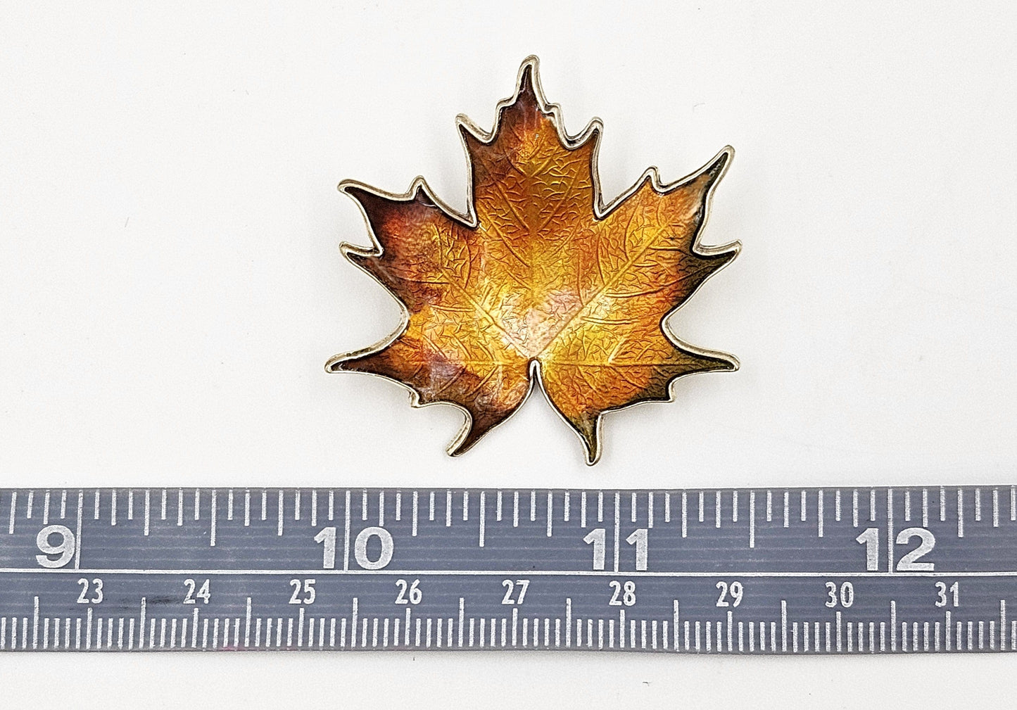 Hroar Prydz Jewelry Jens E Jensen Hroar Prydz Norway Sterling Enamel Maple Leaf Brooch 1920s