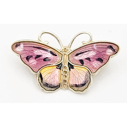 Hroar Prydz Jewelry Norway Designer Hroar Prydz Sterling Guillouche Enamel Butterfly Brooch 20s/30s