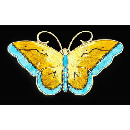 Hroar Prydz Jewelry Rare Jens E Jensen Hroar Prydz Norway Sterling Enamel Butterfly Brooch 20/30s