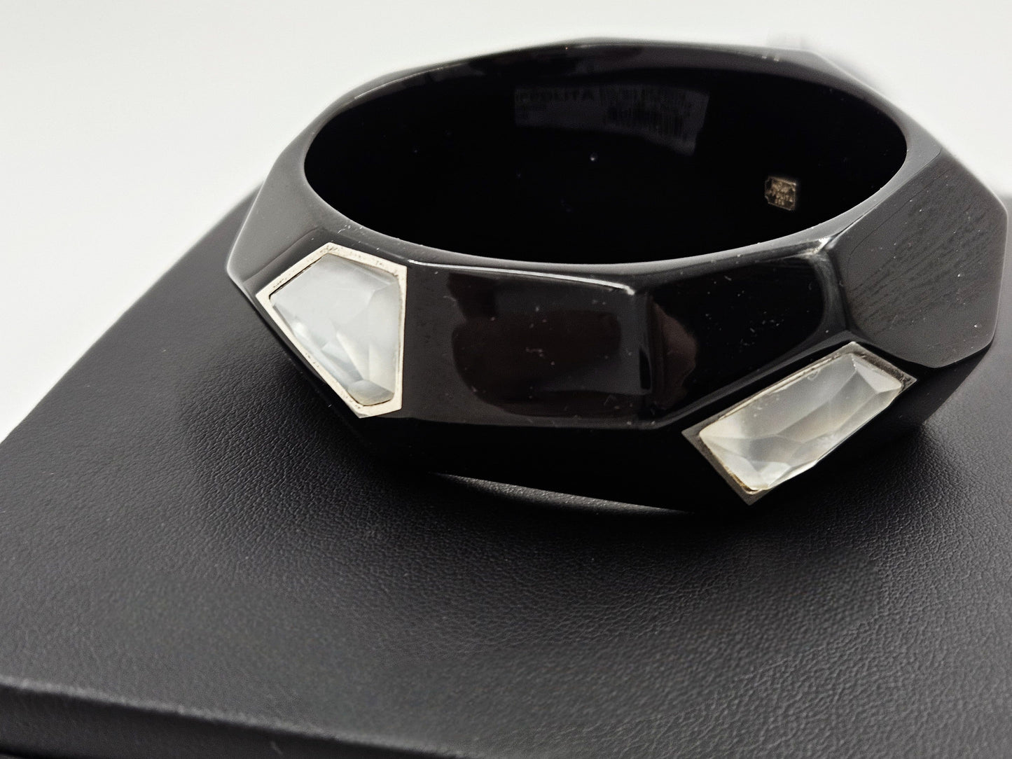 Ippolita Jewelry NWT Designer Ippolita Italy Sterling Lucite Modernist Large Bangle Bracelet