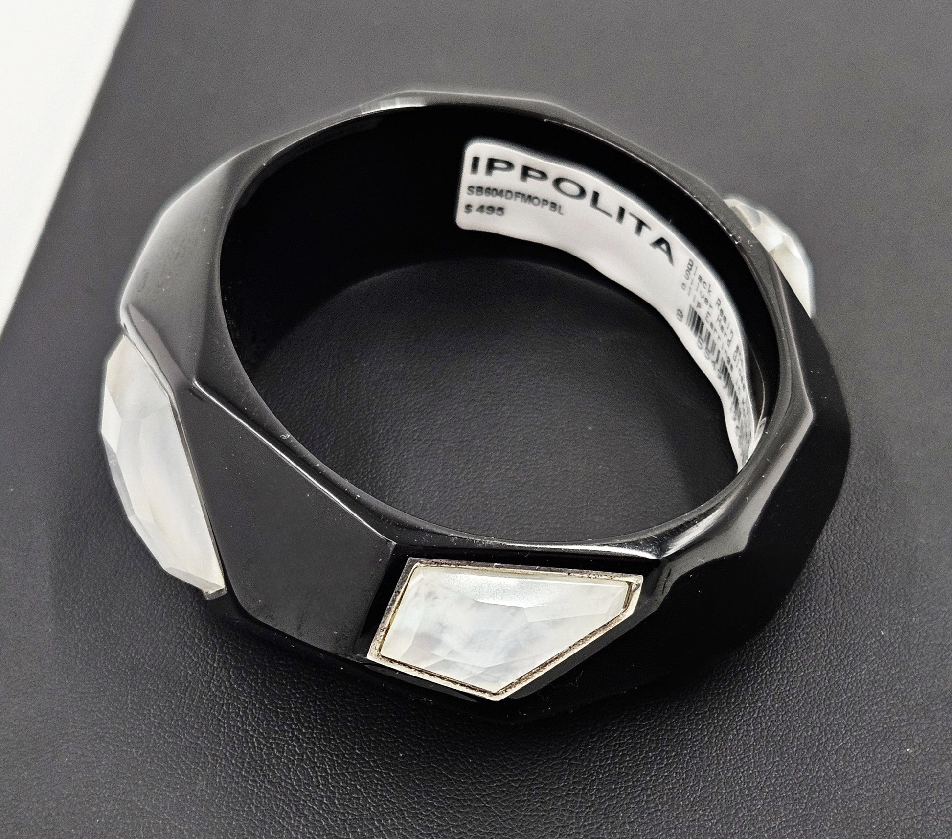 Ippolita Jewelry NWT Designer Ippolita Italy Sterling Lucite Modernist Large Bangle Bracelet