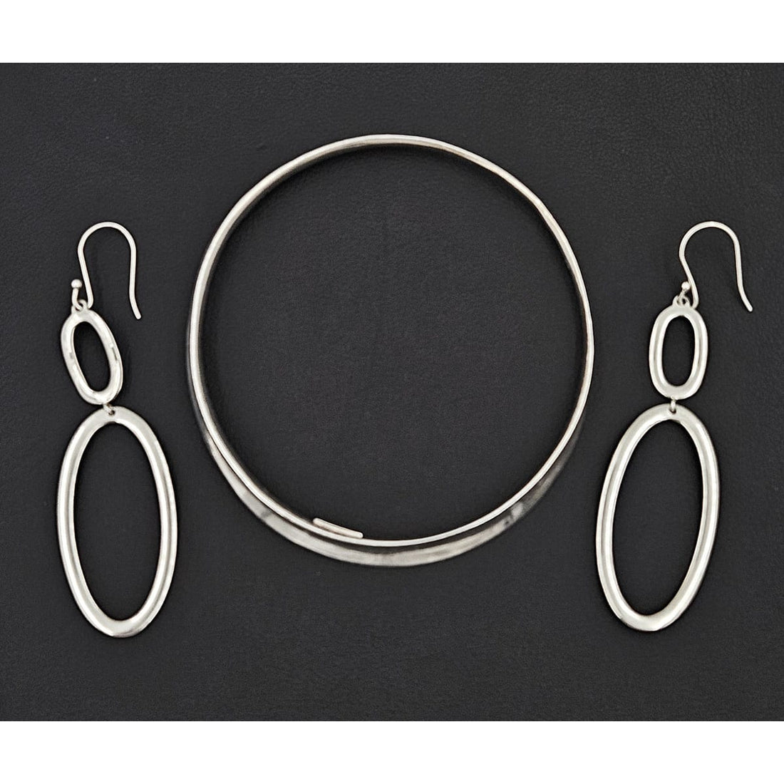 Ippolita Jewelry Retired Designer Ippolita Italy Sterling Modernist Bangle Bracelet &amp; Earrings Set