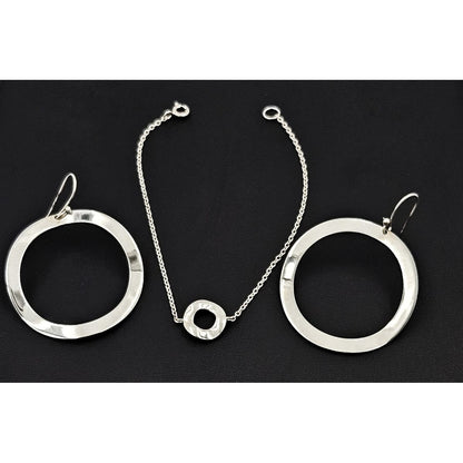 Ippolita Jewelry Retired Designer Ippolita Italy Sterling Modernist Bracelet &amp; Earrings Set