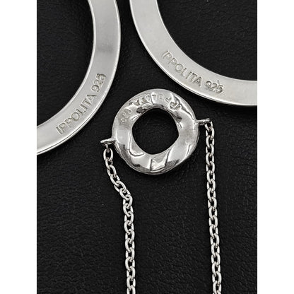 Ippolita Jewelry Retired Designer Ippolita Italy Sterling Modernist Bracelet &amp; Earrings Set