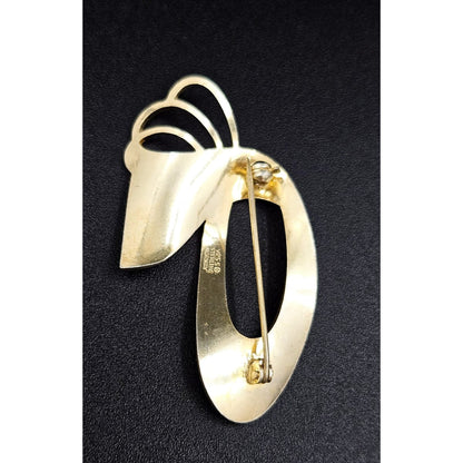 Ivar Holth Jewelry Designer Ivar Holth Norway Sterling White Enamel LARGE Art Deco Brooch 1950s