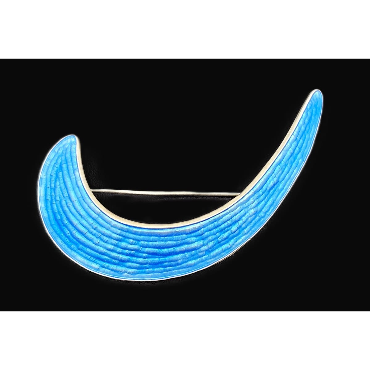 J Tostrup Jewelry Jacob Tostrup Norwegian Sterling Silver Blue Enamel Modernist Brooch Pin