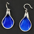 J Tostrup Jewelry Rare Tostrup Norway Sterling Enamel Modernist Flower Dangle Earrings 1920s