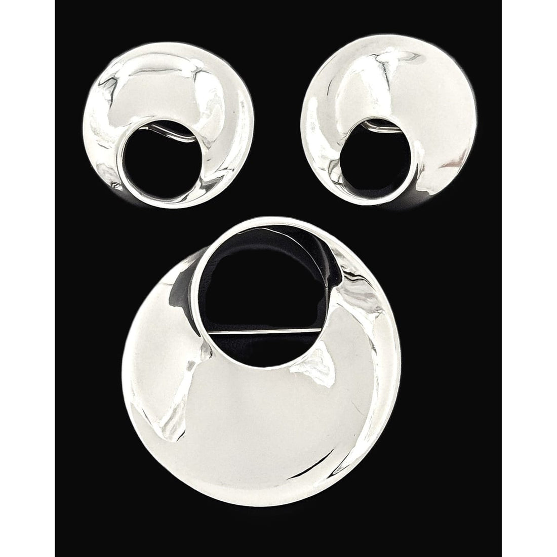 James Avery Jewelry Retired James Avery Sterling Modernist  Mobius Brooch Earrings Set NWOT