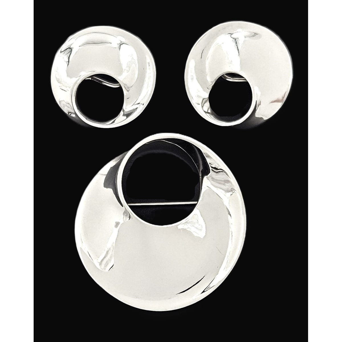 James Avery Jewelry Retired James Avery Sterling Modernist  Mobius Brooch Earrings Set NWOT