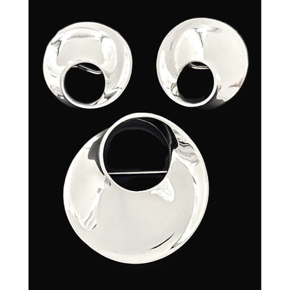 James Avery Jewelry Retired James Avery Sterling Modernist  Mobius Brooch Earrings Set NWOT