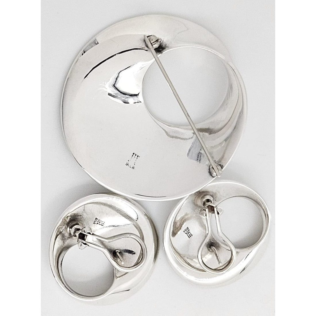 James Avery Jewelry Retired James Avery Sterling Modernist  Mobius Brooch Earrings Set NWOT