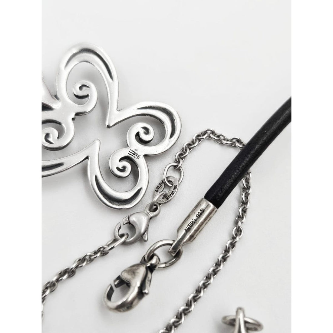 James Avery Jewelry Retired James Avery Sterling Rare Large Butterfly Pendant 2 Necklaces w BOX