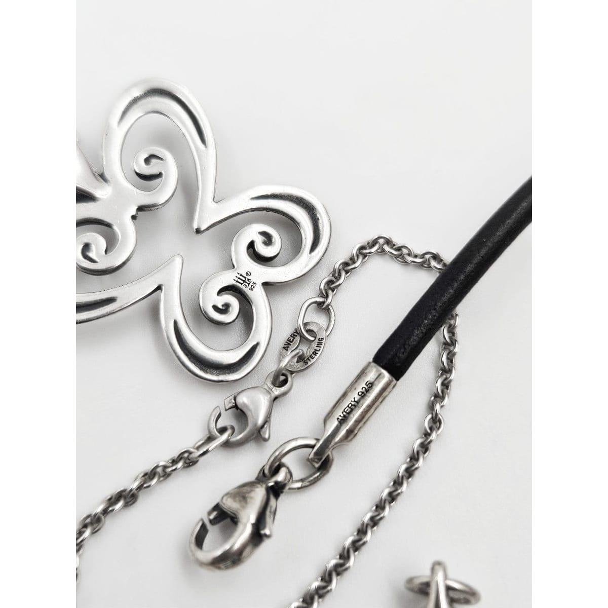 James Avery Jewelry Retired James Avery Sterling Rare Large Butterfly Pendant 2 Necklaces w BOX