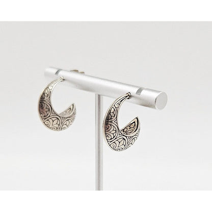 Janice Girardi Jewelry Superb Artisan Janice Girardi Sterling Silver Modernist Dangle Hoop Earrings