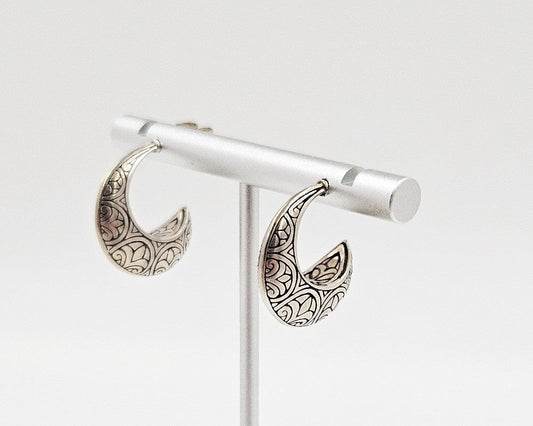 Janice Girardi Jewelry Superb Artisan Janice Girardi Sterling Silver Modernist Dangle Hoop Earrings