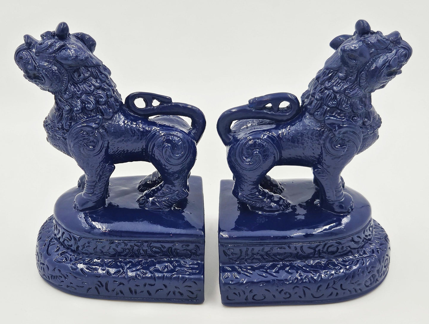 Jaru Bookends Restored Designer Jaru California Sculptural Foo Dogs Bookends Circa 1974