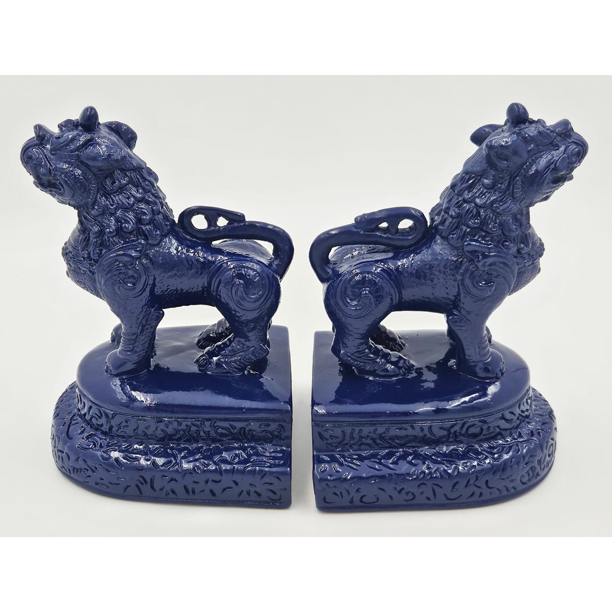 Jaru Bookends Restored Designer Jaru California Sculptural Foo Dogs Bookends Circa 1974