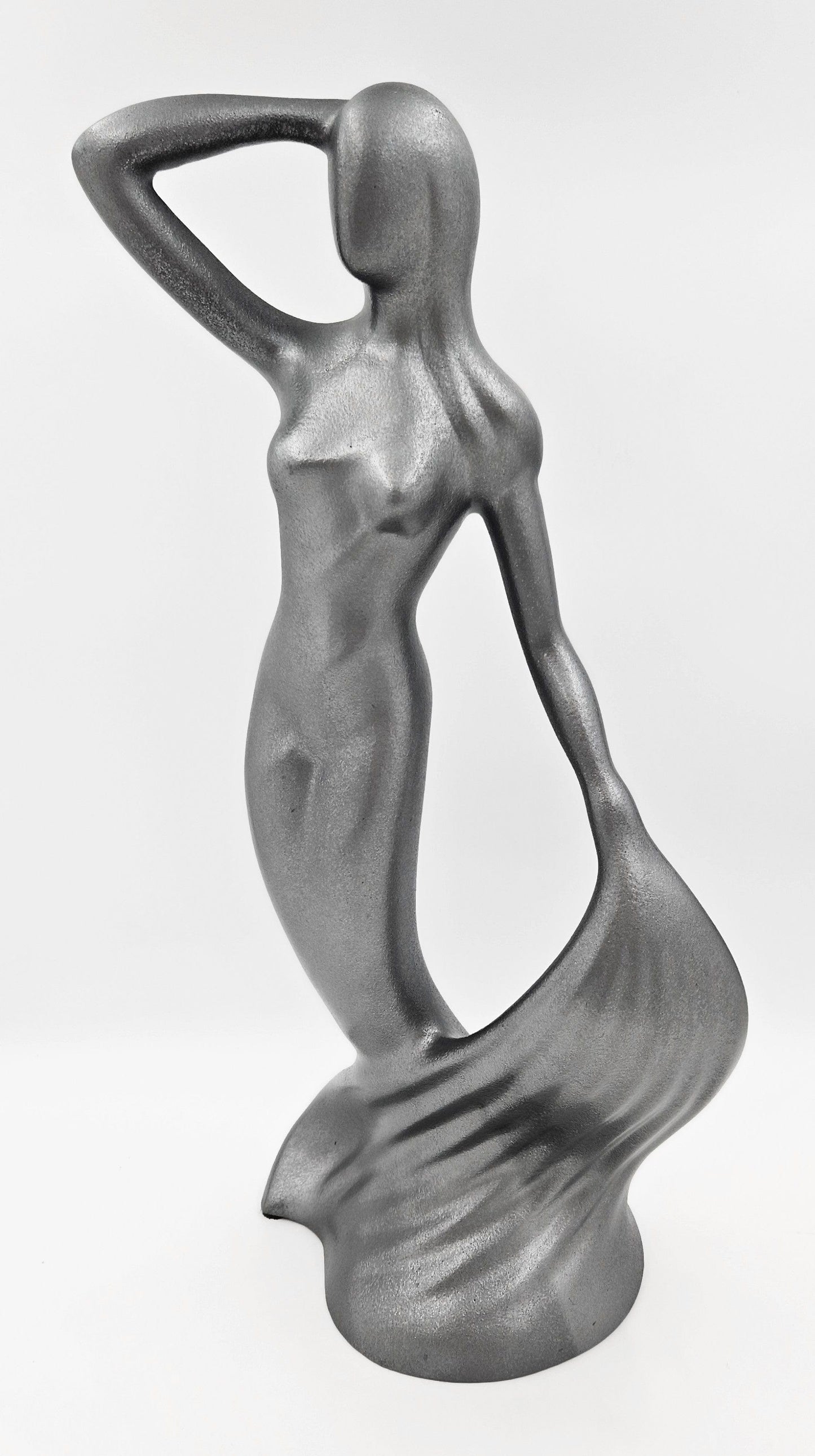 Jaru Sculpture Restored Jaru California Rare Lady in Mermaid Dress Ceramic Sculpture Circa 1985