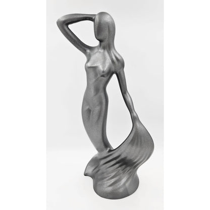 Jaru Sculpture Restored Jaru California Rare Lady in Mermaid Dress Ceramic Sculpture Circa 1985