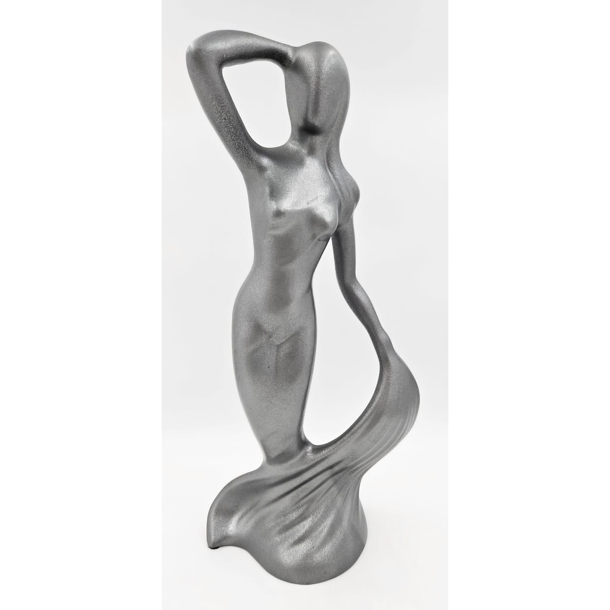 Jaru Sculpture Restored Jaru California Rare Lady in Mermaid Dress Ceramic Sculpture Circa 1985