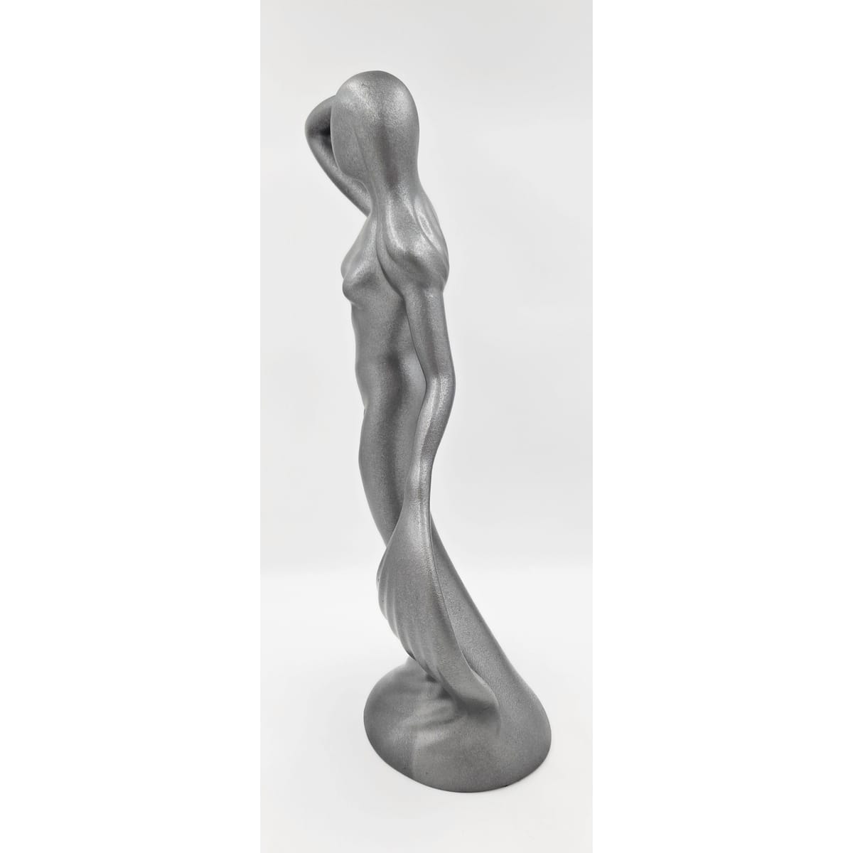 Jaru Sculpture Restored Jaru California Rare Lady in Mermaid Dress Ceramic Sculpture Circa 1985